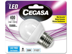 Bombilla led esfrica E27 4,5W luz fria